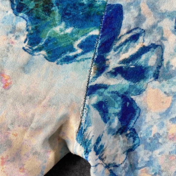 Soft Surroundings Leggings Small Blue Floral Superslim Myriad High Rise Knit - Picture 13 of 13